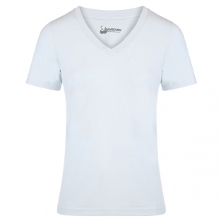 Luxe V-hals Dames Tshirt - ice blue